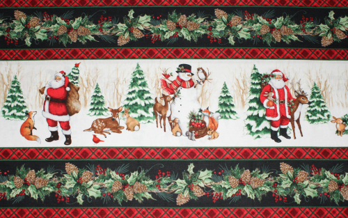 Designer-Baumwollstoff Winter Forest Repeating Stripe (10 cm)